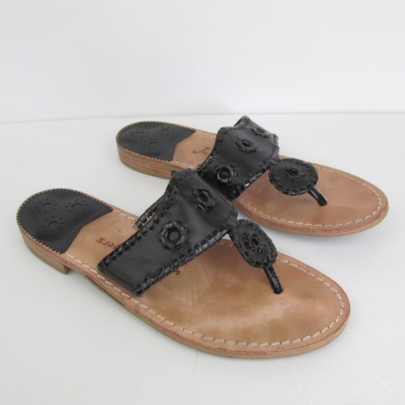 Jack Rogers Shoes - Jack Rogers | Black Hamptons Thong Sandals 8